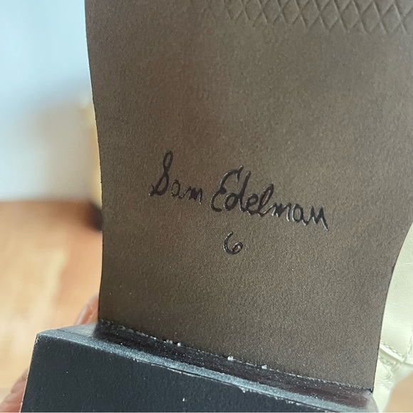 SAM EDELMAN THATCHER Elegant Cream Ankle Boots - Picture 8 of 9